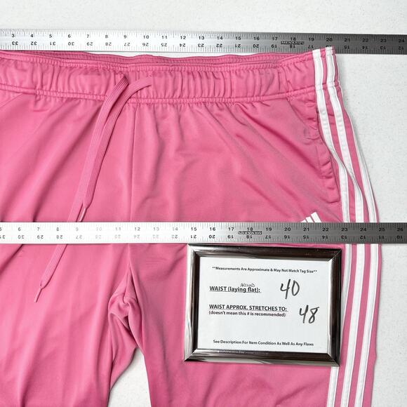 Adidas Pants Womens 3X Jogger Track Pant Bubblegum Pink Stripes Lounge Athletic - Picture 8 of 14
